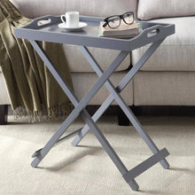 Load image into Gallery viewer, Folding TV Tray Bedside Table in Grey Wood Finish