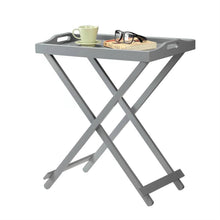 Load image into Gallery viewer, Folding TV Tray Bedside Table in Grey Wood Finish