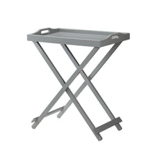 Load image into Gallery viewer, Folding TV Tray Bedside Table in Grey Wood Finish