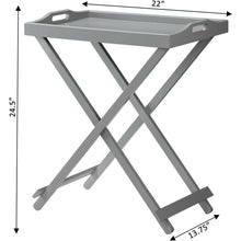 Load image into Gallery viewer, Folding TV Tray Bedside Table in Grey Wood Finish