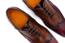 Load image into Gallery viewer, The Royal Hand Craft Burgundy Wingtip Oxford Men Shoe
