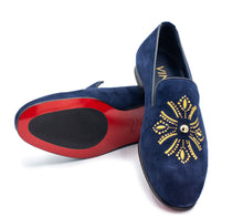 Load image into Gallery viewer, The Lazio Shoe Navy Blue Suede Slip-on Loafer Men Shoe