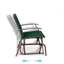 Load image into Gallery viewer, 2 Seat Mesh Patio Loveseat Swing Glider Rocker with Armrests in Hunter Green