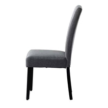 Load image into Gallery viewer, Set of 2 Modern Grey Fabric Upholstered Dining Chair with Black Wood Legs