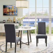 Load image into Gallery viewer, Set of 2 Modern Grey Fabric Upholstered Dining Chair with Black Wood Legs