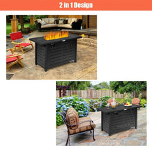 Load image into Gallery viewer, 60,000 BTU Brown Rectangular Portable LP Gas Propane Fire Pit Table