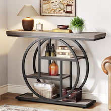 Load image into Gallery viewer, Modern 41-inch Wide Narrow Entryway Console Table with Grey Wood Finish Shelves