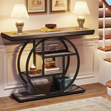 Load image into Gallery viewer, Modern 41-inch Wide Narrow Entryway Console Table with Grey Wood Finish Shelves