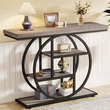 Load image into Gallery viewer, Modern 41-inch Wide Narrow Entryway Console Table with Grey Wood Finish Shelves