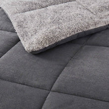 Load image into Gallery viewer, Full/Queen Plush Sherpa Reversible Micro Suede Comforter Set in Gray