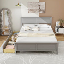 Load image into Gallery viewer, Full Size Grey Platform Bed Frame with 2 Storage Drawers