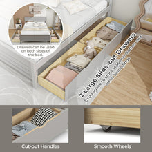 Load image into Gallery viewer, Full Size Grey Platform Bed Frame with 2 Storage Drawers