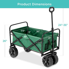 Load image into Gallery viewer, Green Heavy Duty Collapsible Multipurpose Indoor/Outdoor Utility Garden Cart