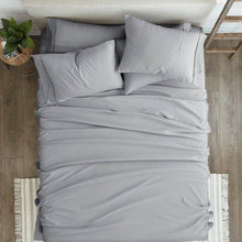 Load image into Gallery viewer, King size Grey 6 Piece Wrinkle Resistant Microfiber Polyester Sheet Set