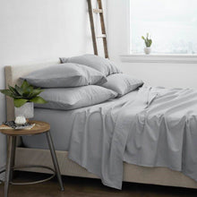 Load image into Gallery viewer, King size Grey 6 Piece Wrinkle Resistant Microfiber Polyester Sheet Set