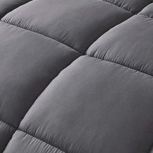 Load image into Gallery viewer, King Size Reversible Microfiber Down Alternative Comforter Set in Grey