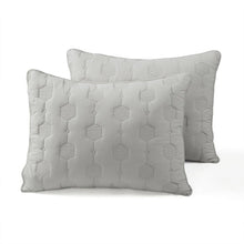 Load image into Gallery viewer, King/CAL King Hexagon Pattern Lightweight Grey Textured Cotton 3 Piece Quilt Set