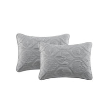 Load image into Gallery viewer, King Coastal Beach Embossed Starfish Seashell Seahorse Grey 3-Piece Quilt Set
