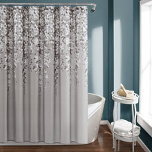 Load image into Gallery viewer, 72-inch Grey White Floral Vines and Flowers Shower Curtain