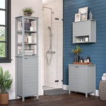 Load image into Gallery viewer, Gray 2 Door Wall Mounted Bathroom Storage Cabinet