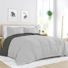 Load image into Gallery viewer, Twin/Twin XL 2-Piece Microfiber Reversible Comforter Set Grey / Light Grey