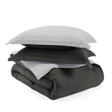Load image into Gallery viewer, Twin/Twin XL 2-Piece Microfiber Reversible Comforter Set Grey / Light Grey
