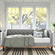 Load image into Gallery viewer, Twin size Modern Grey Fabric Upholstered Button-Tufted Daybed