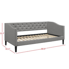 Load image into Gallery viewer, Twin size Modern Grey Fabric Upholstered Button-Tufted Daybed