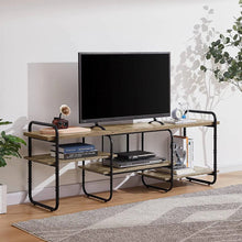 Load image into Gallery viewer, Modern Gray Wood and Metal Entertainment Center TV Stand for TV up to 65-inch