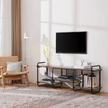 Load image into Gallery viewer, Modern Gray Wood and Metal Entertainment Center TV Stand for TV up to 65-inch
