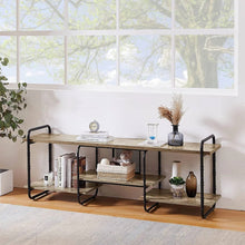 Load image into Gallery viewer, Modern Gray Wood and Metal Entertainment Center TV Stand for TV up to 65-inch