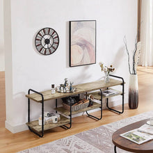 Load image into Gallery viewer, Modern Gray Wood and Metal Entertainment Center TV Stand for TV up to 65-inch