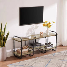Load image into Gallery viewer, Modern Grey Wood and Metal Entertainment Center TV Stand for TV up to 60-inch