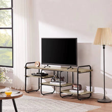 Load image into Gallery viewer, Modern Grey Wood and Metal Entertainment Center TV Stand for TV up to 60-inch