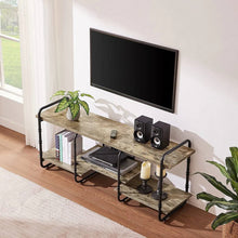 Load image into Gallery viewer, Modern Grey Wood and Metal Entertainment Center TV Stand for TV up to 60-inch