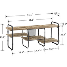 Load image into Gallery viewer, Modern Grey Wood and Metal Entertainment Center TV Stand for TV up to 60-inch