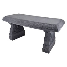 Load image into Gallery viewer, Outdoor Fiber-Clay Garden Bench in Grey Stone Finish