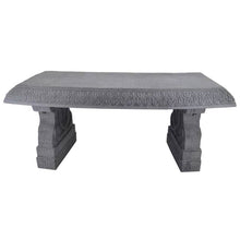 Load image into Gallery viewer, Outdoor Fiber-Clay Garden Bench in Grey Stone Finish