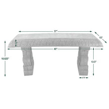 Load image into Gallery viewer, Outdoor Fiber-Clay Garden Bench in Grey Stone Finish