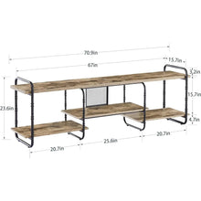 Load image into Gallery viewer, Modern Grey Wood Black Metal Entertainment Center TV Stand for TV up to 75-inch