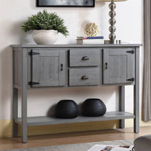 Load image into Gallery viewer, Solid Wood Farmhouse Sofa Table Sideboard Cabinet with Storage Drawers in Grey
