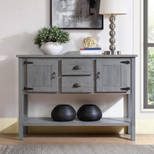 Load image into Gallery viewer, Solid Wood Farmhouse Sofa Table Sideboard Cabinet with Storage Drawers in Grey