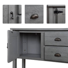 Load image into Gallery viewer, Solid Wood Farmhouse Sofa Table Sideboard Cabinet with Storage Drawers in Grey