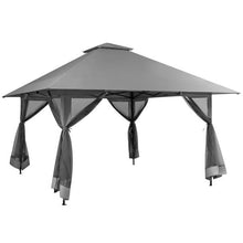 Load image into Gallery viewer, Grey 13 x 13 Ft Pop-Up Gazebo Outdoor Canopy w/ Mesh Mosquito Netting Sidewalls