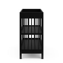 Load image into Gallery viewer, Modern Changing Table in Black Wood Finish with Safety Rail and Changing Pad