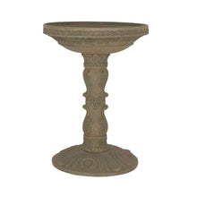 Load image into Gallery viewer, Outdoor Fiberglass Bird Bath in Aged Granite Stone Finish