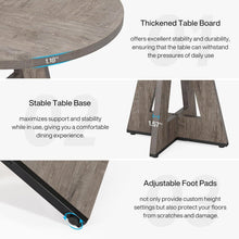 Load image into Gallery viewer, Modern Kitchen 4-Person Circular Dining Table in Grey Wood Finish