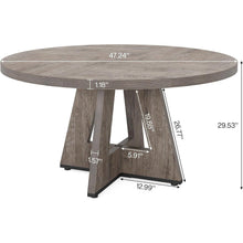Load image into Gallery viewer, Modern Kitchen 4-Person Circular Dining Table in Grey Wood Finish