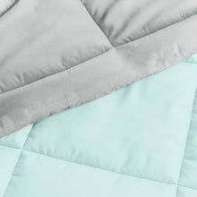 Load image into Gallery viewer, Full/Queen size 3-Piece Microfiber Reversible Comforter Set Aqua Blue and Grey