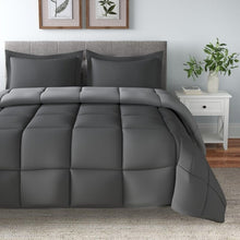 Load image into Gallery viewer, Twin/Twin XL Traditional Microfiber Reversible 3 Piece Comforter Set in Grey